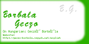 borbala geczo business card